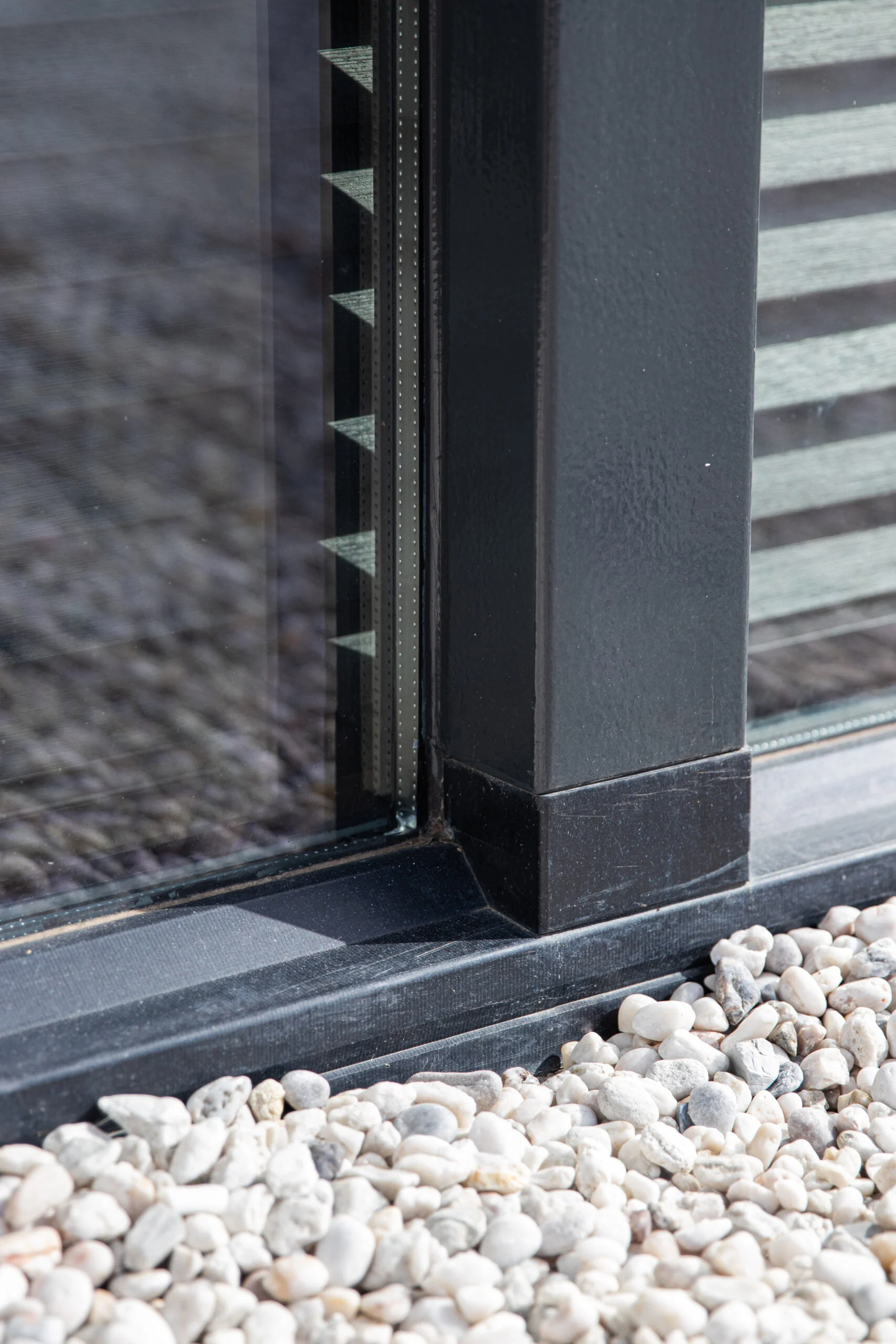 Vast glas | 2 vakken horizontaal | hout