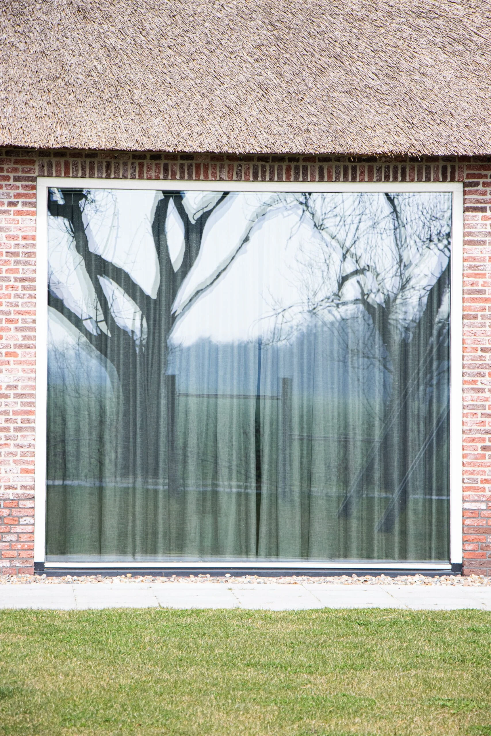 vast glas hout