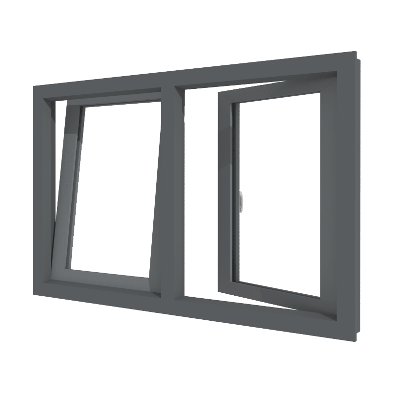 Draaikiepraam | 2 vakken | aluminium